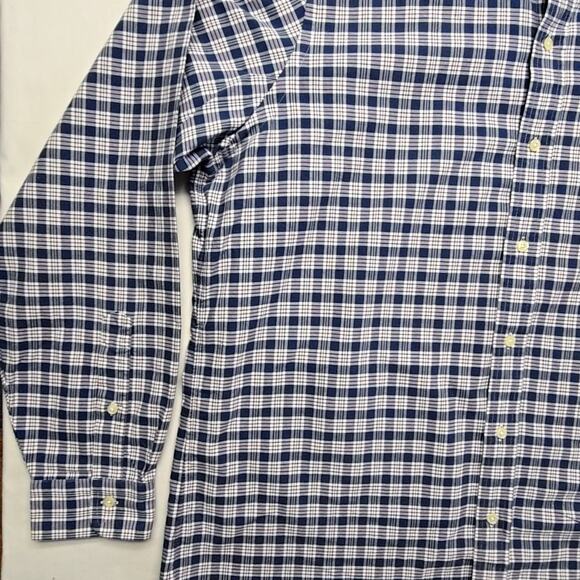Ralph Lauren Classic Fit Plaid Shirt Blue White Button Down XL Mens - Picture 4 of 10